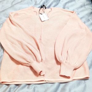 NWT pink balloon sleeve sweater